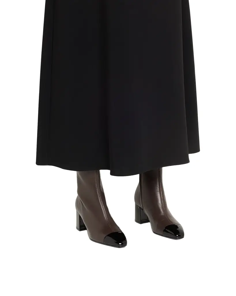 Ferragamo Sambi Cap-Toe Leather Ankle Boots