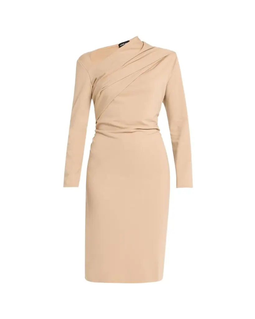 Giorgio Armani Asymmetric Long-Sleeve Jersey Dress