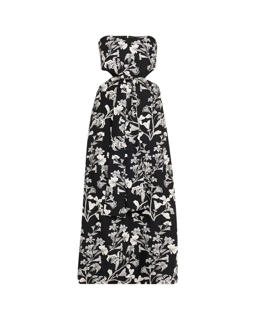 Agua by Agua Bendita Malaquita Strapless Cutout Maxi Dress