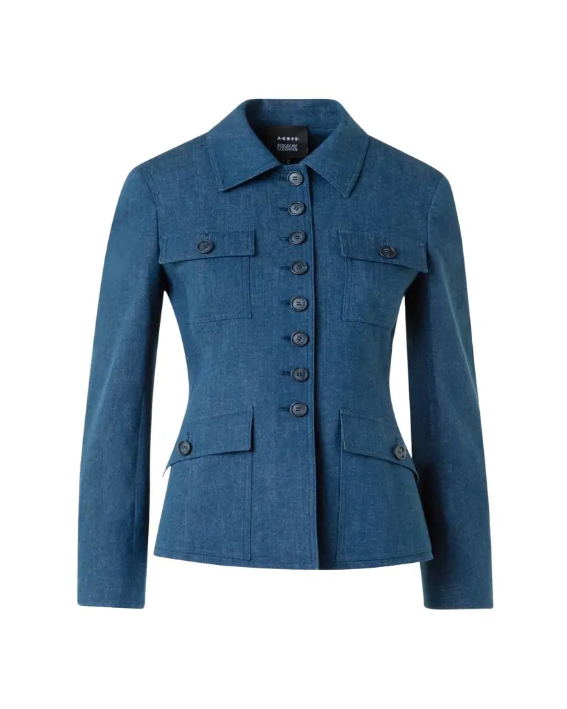 Akris Delia Stretch Denim Jacket