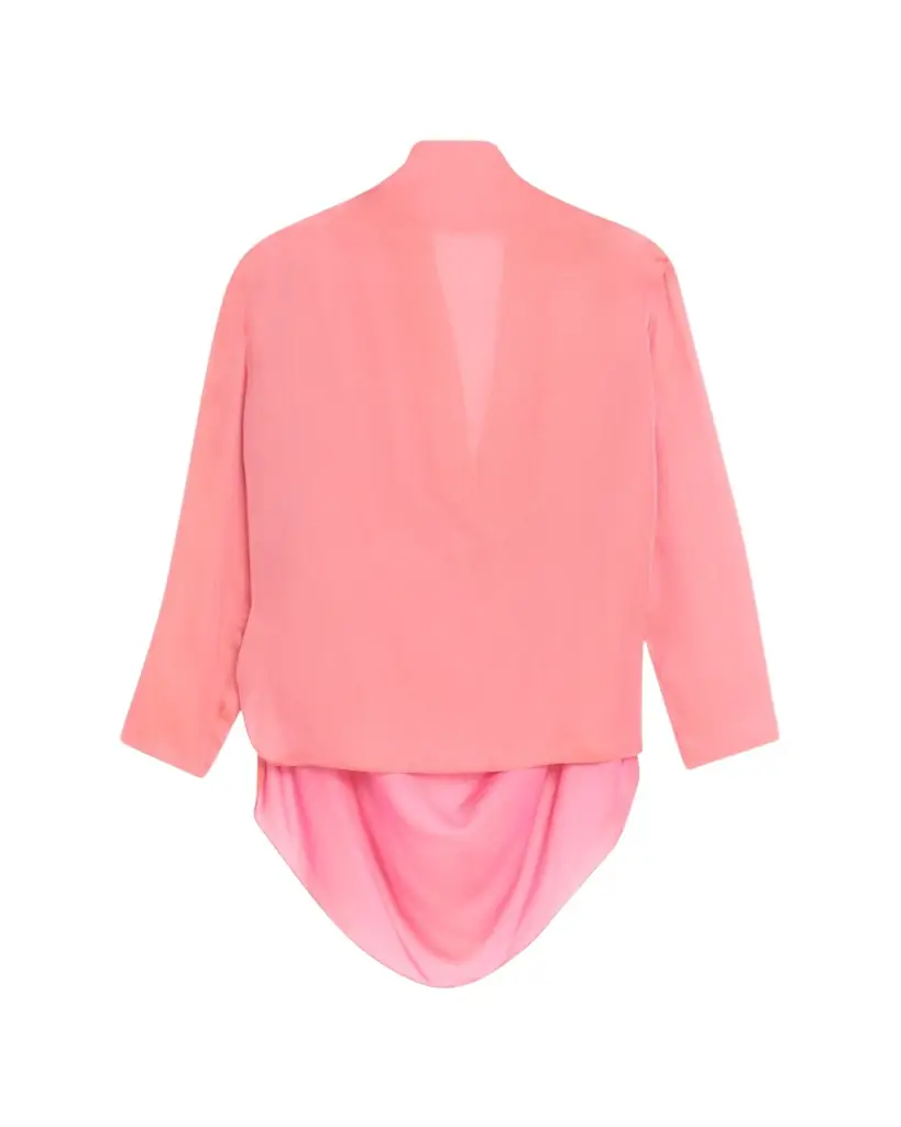 Giorgio Armani Iridescent Chiffon Cowl Backless Tunic
