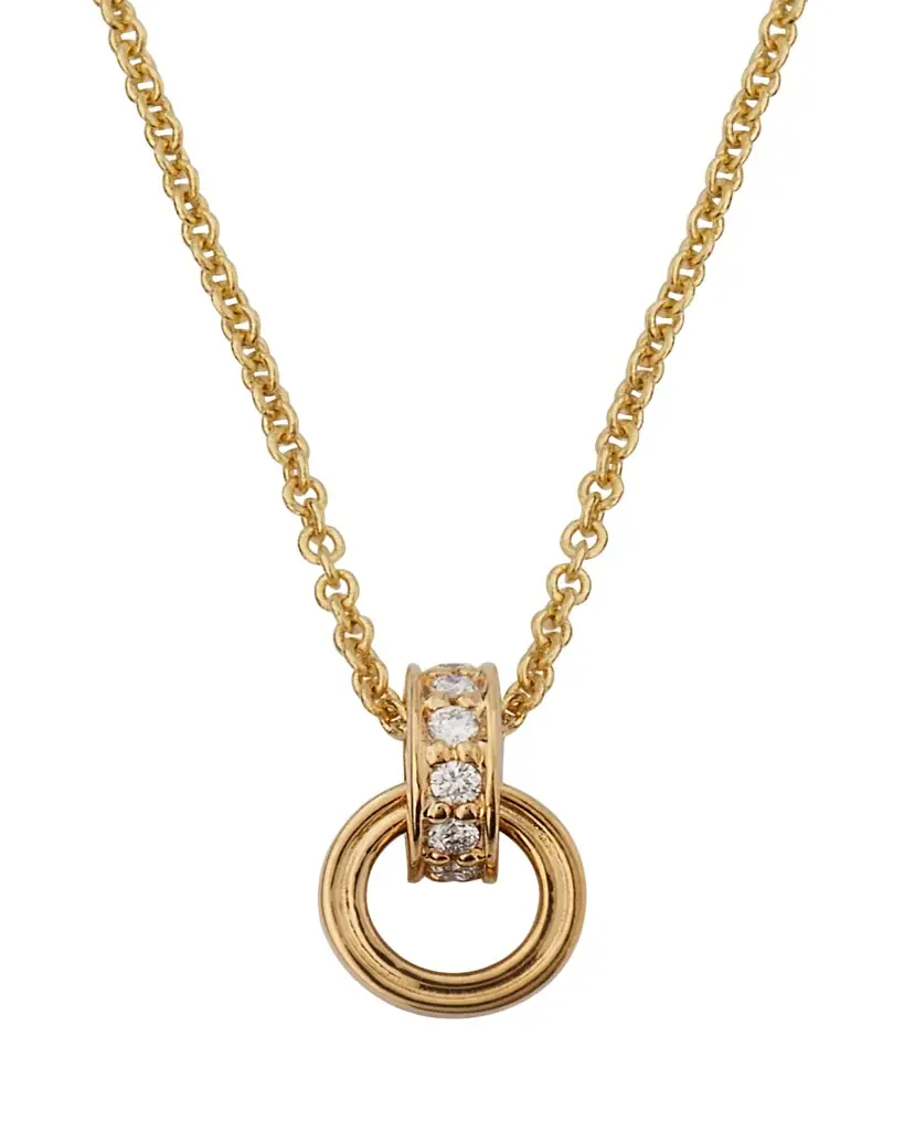 Sydney Evan 14K Yellow Gold Fluted Linked O-Ring Charm with Diamonds