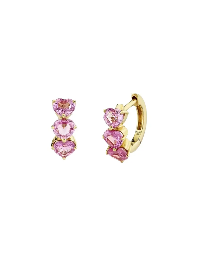 Sydney Evan Heart Cocktail Huggie Earrings