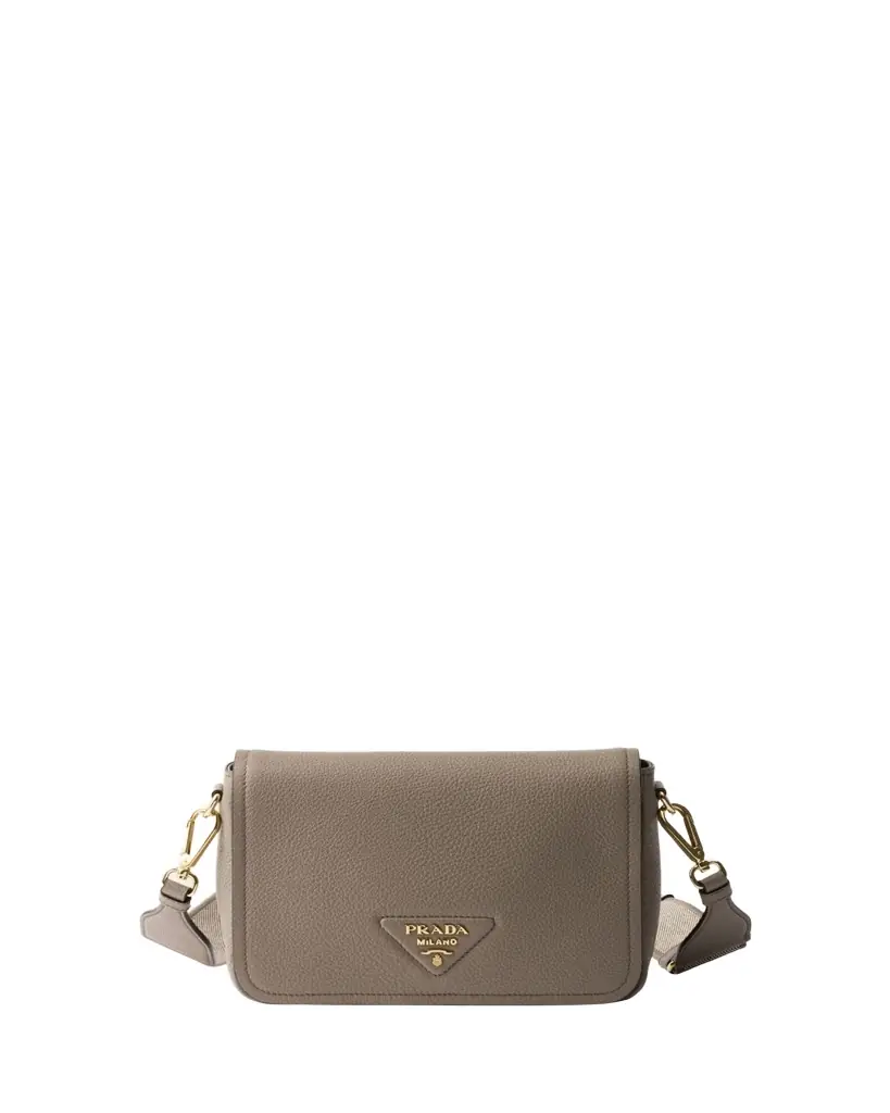 Prada Daino Flap Soft Leather Crossbody Bag