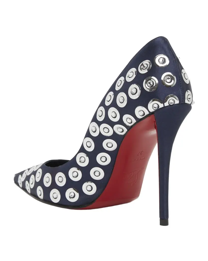 Christian Louboutin 100mm Miss Z Silk Crystal Pumps