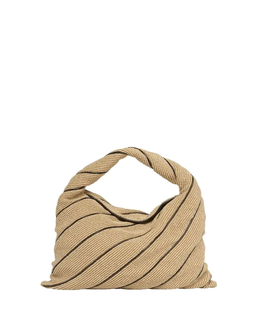 Bottega Veneta Hop Large Striped Shoulder Bag
