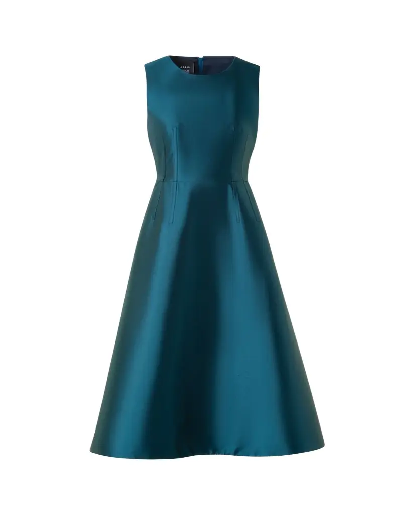 Akris Dupion Silk Sleeveless Cocktail Dress