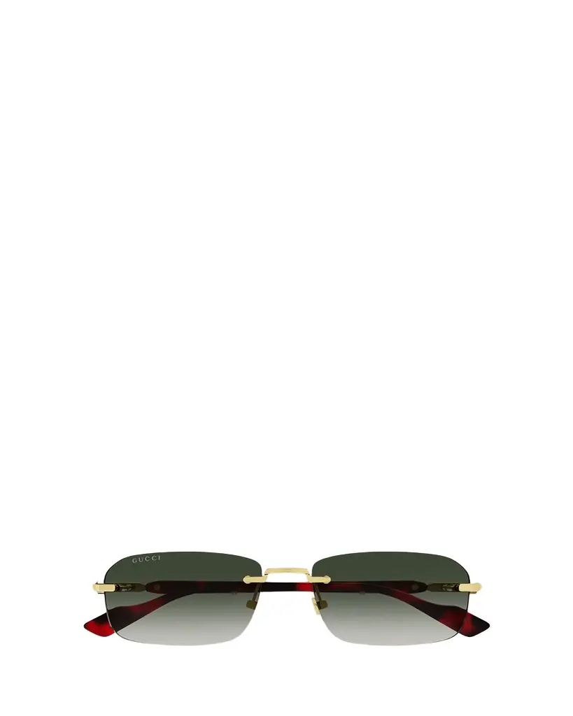 Gucci Men's GG1221SM Rimless Metal Rectangle Sunglasses