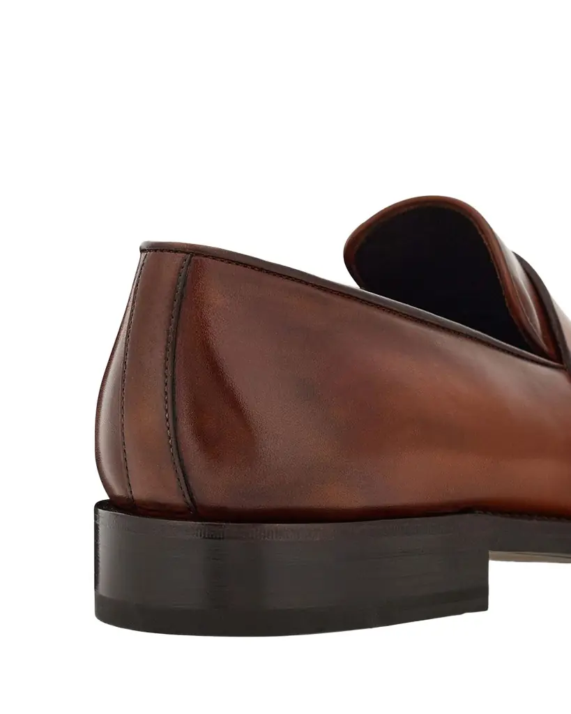 Ferragamo Men's Brandy Tramezza Leather Penny Loafers