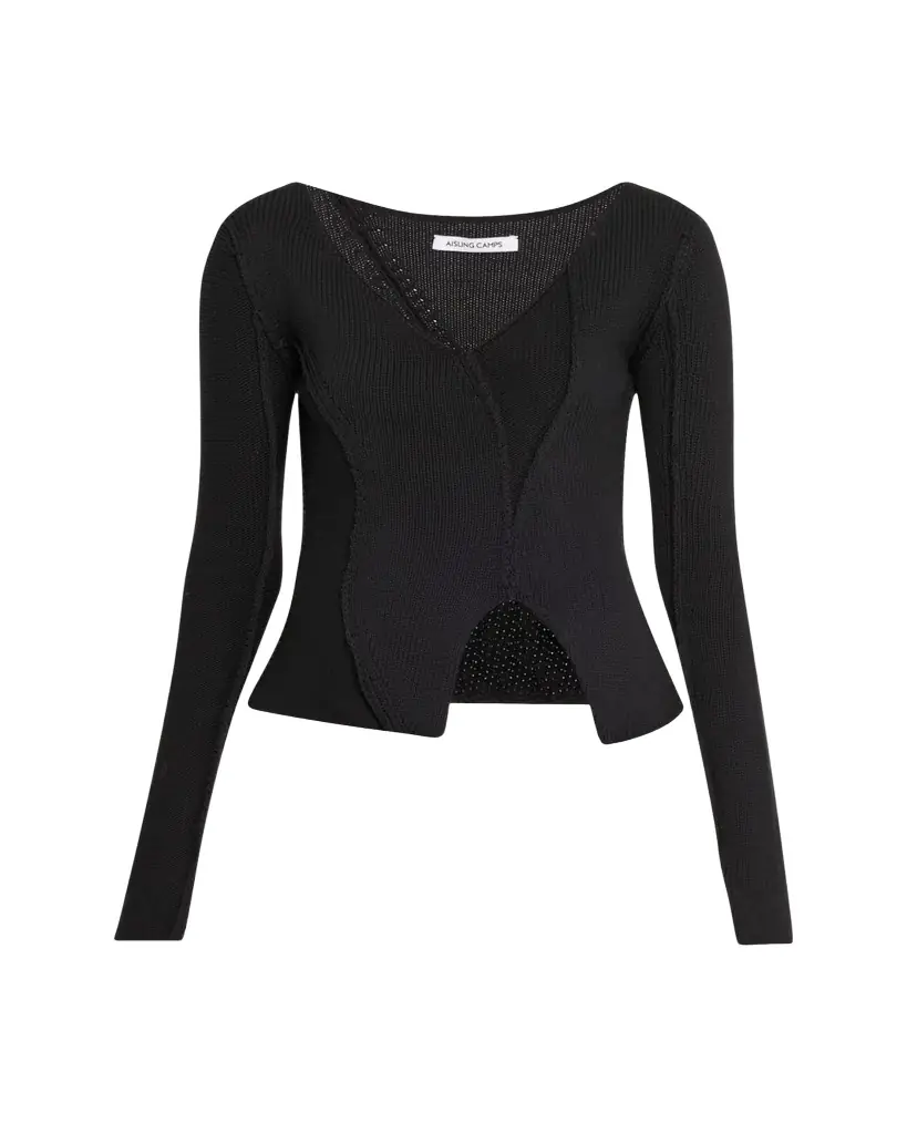 Aisling Camps Eddy V-Neck Exposed Seam Sweater