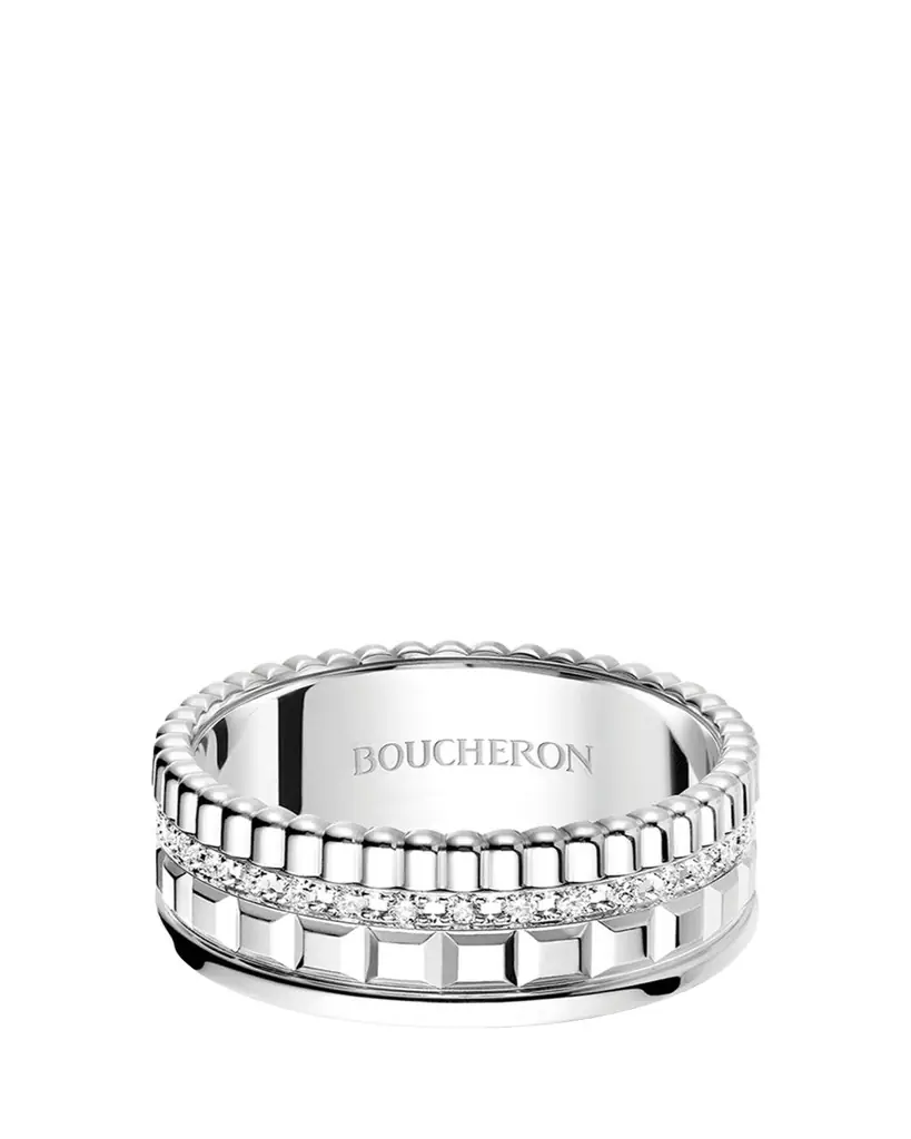 Boucheron 18K White Gold Quatre Radiant Edition Ring with Diamonds