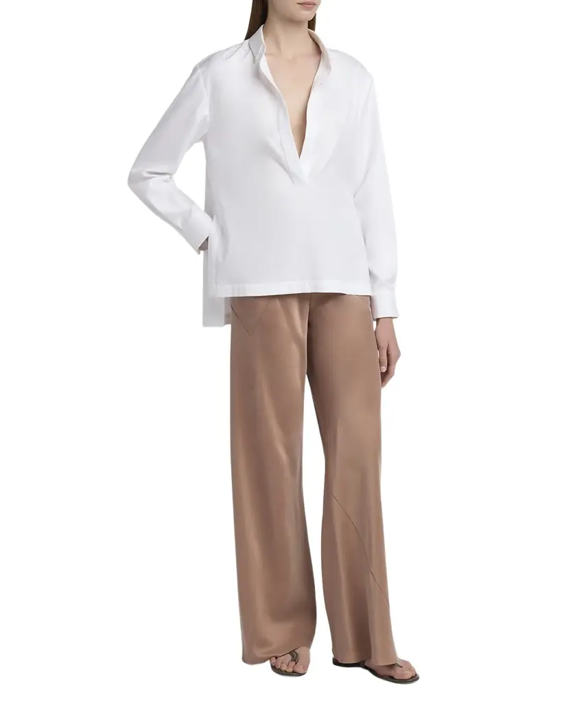 Giorgio Armani Cotton Twill Tunic Blouse