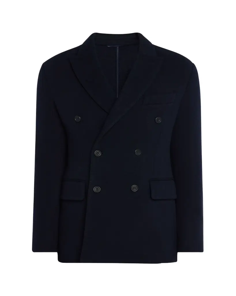 Anderson & Sheppard Men's Double-Breasted Knit Blazer