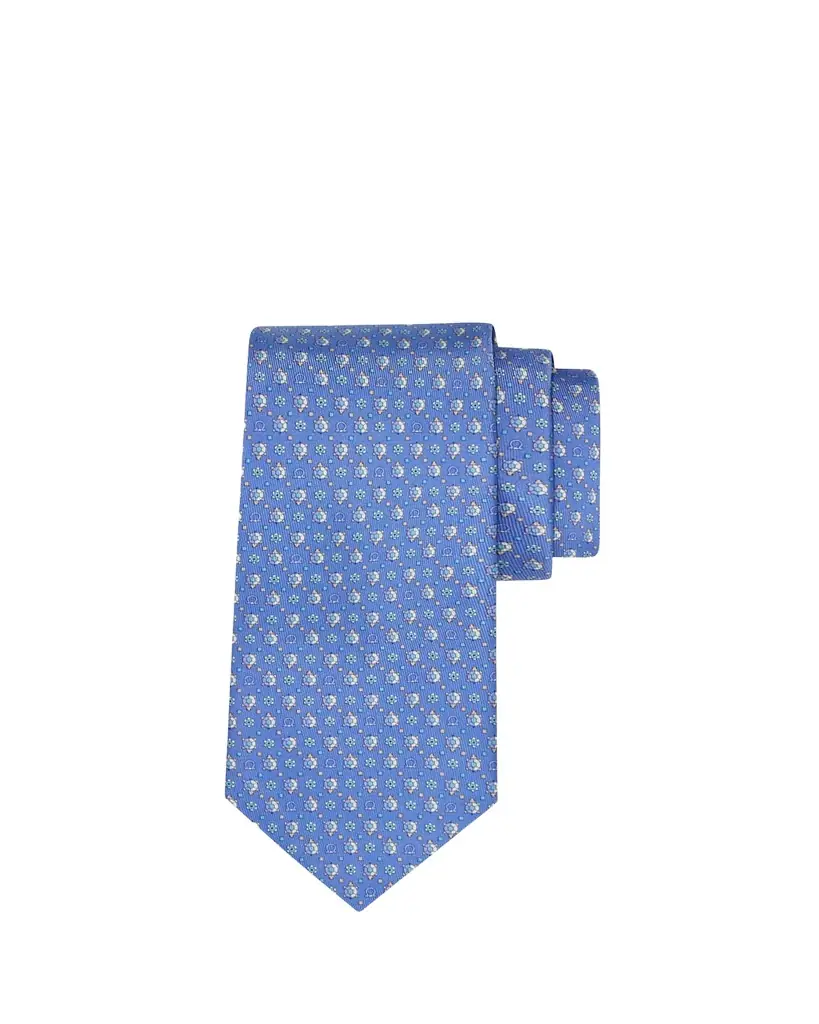 Ferragamo Men's Gancio Turtle-Print Tie