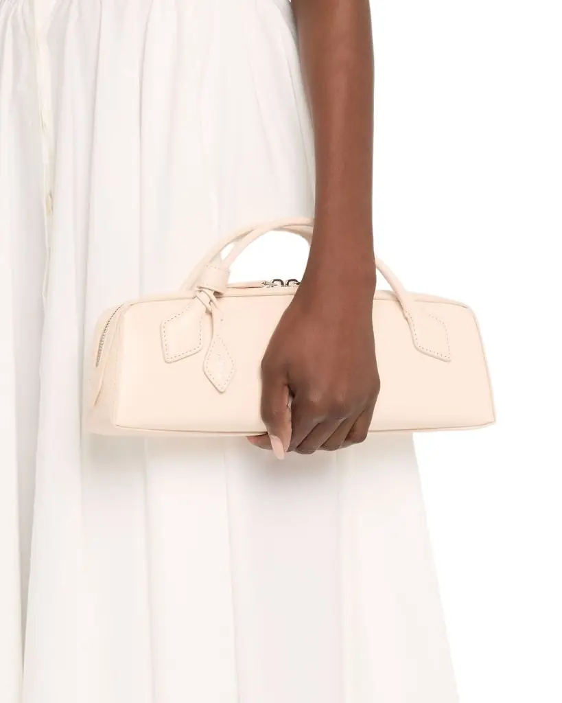 ALAIA Le Teckel Top-Handle Bag in Grained Leather