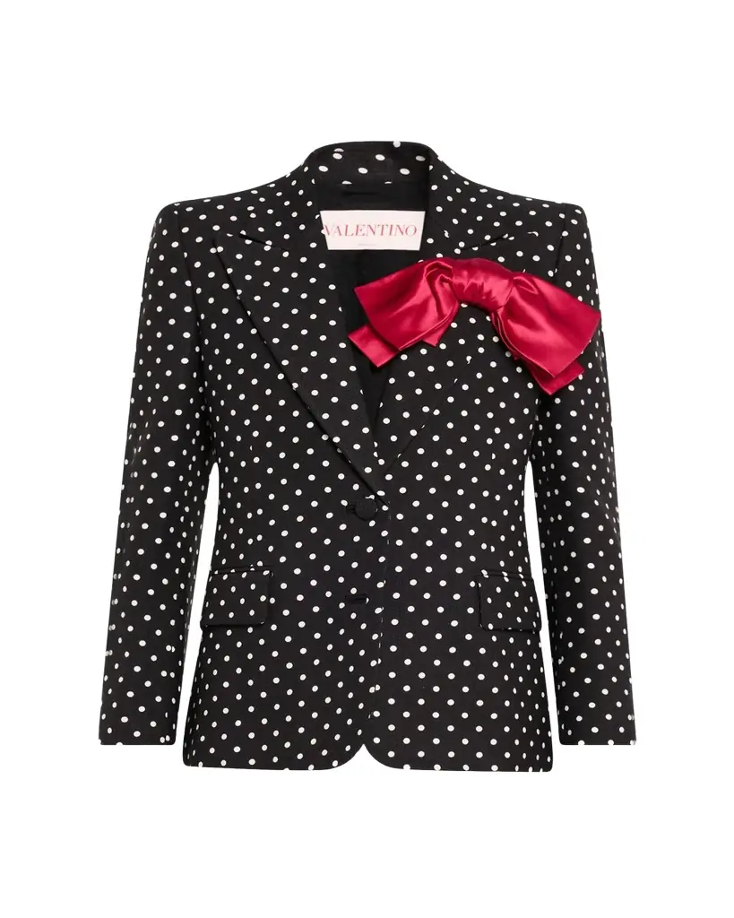 Valentino Garavani Polka Dot Blazer With Bow