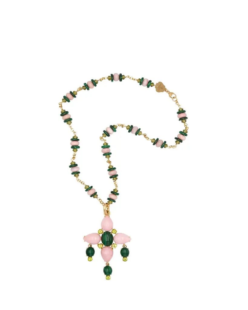 Grazia And Marica Vozza 18K Yellow Gold Chain and Flower Charm Necklace, 20"L