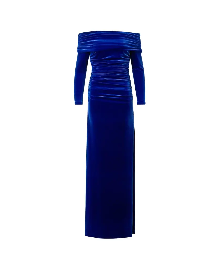 Akris Velvet Off-the-Shoulder Draped Gown