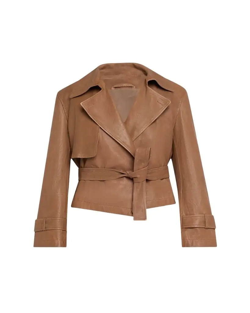 Brunello Cucinelli Vintage Napa Leather Cropped Trench