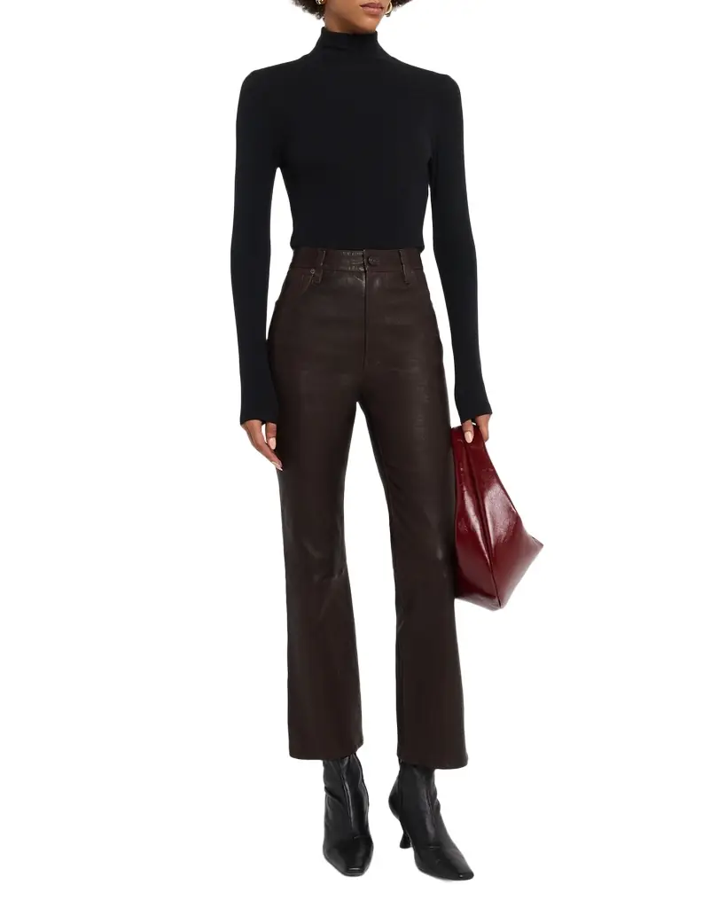 FRAME Ribbed Turtleneck Top