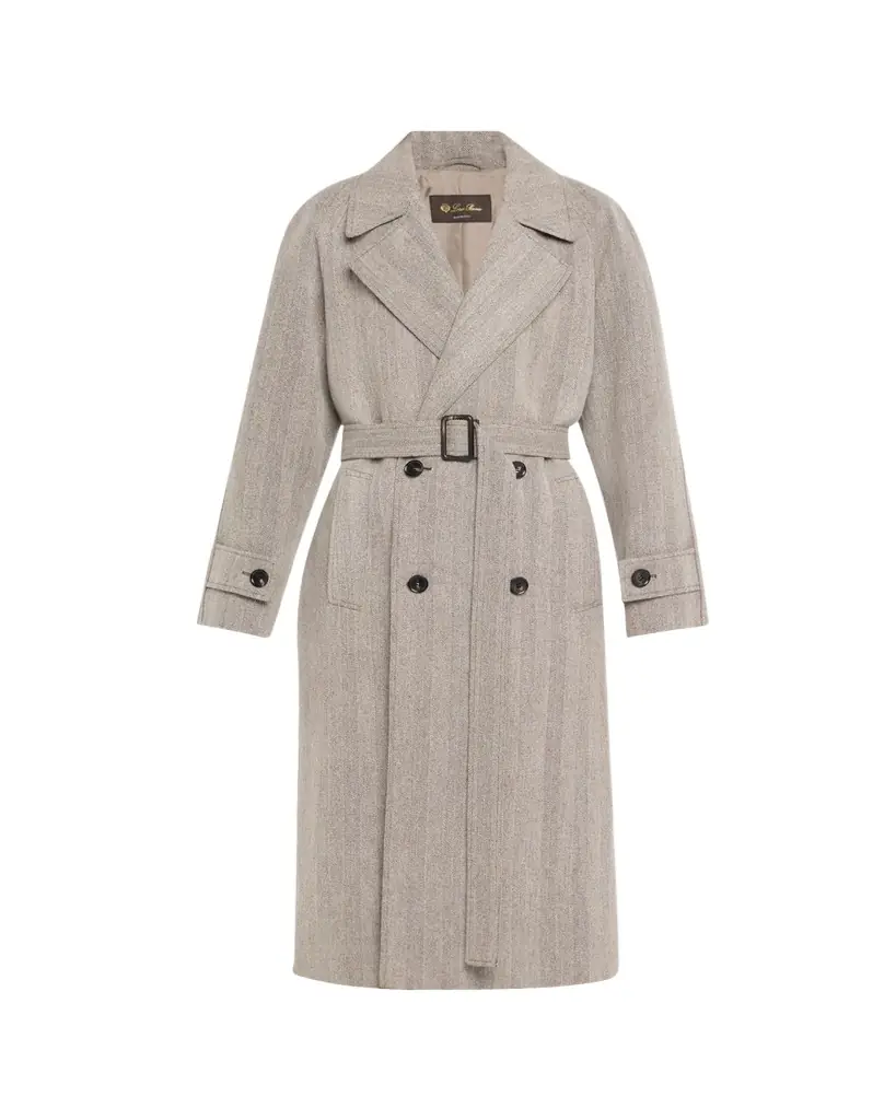 Loro Piana Foster Double-Breast Belted Wool Cashmere Coat
