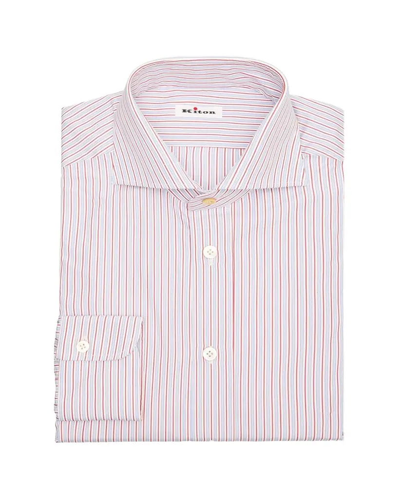 Kiton Men's Cotton Multi-Stripe Sport Shirt