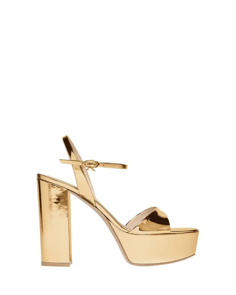 Gianvito Rossi Metallic Ankle-Strap Platform Sandals