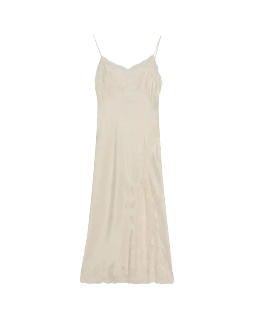 Josie Natori Lolita Sleeveless Lace-Trim Charmeuse Nightgown