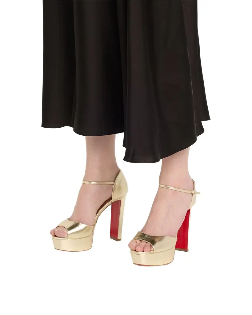 Christian Louboutin 130mm Sandaloo Metallic Platform Sandals