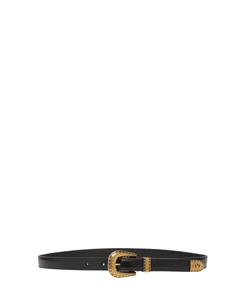 Valentino Garavani VLogo Signature Brushed Leather Belt, 20mm