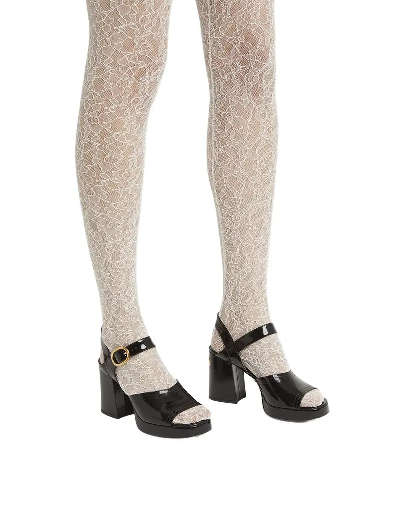 Valentino Garavani Fawcette VLogo Patent Leather Platform Sandals