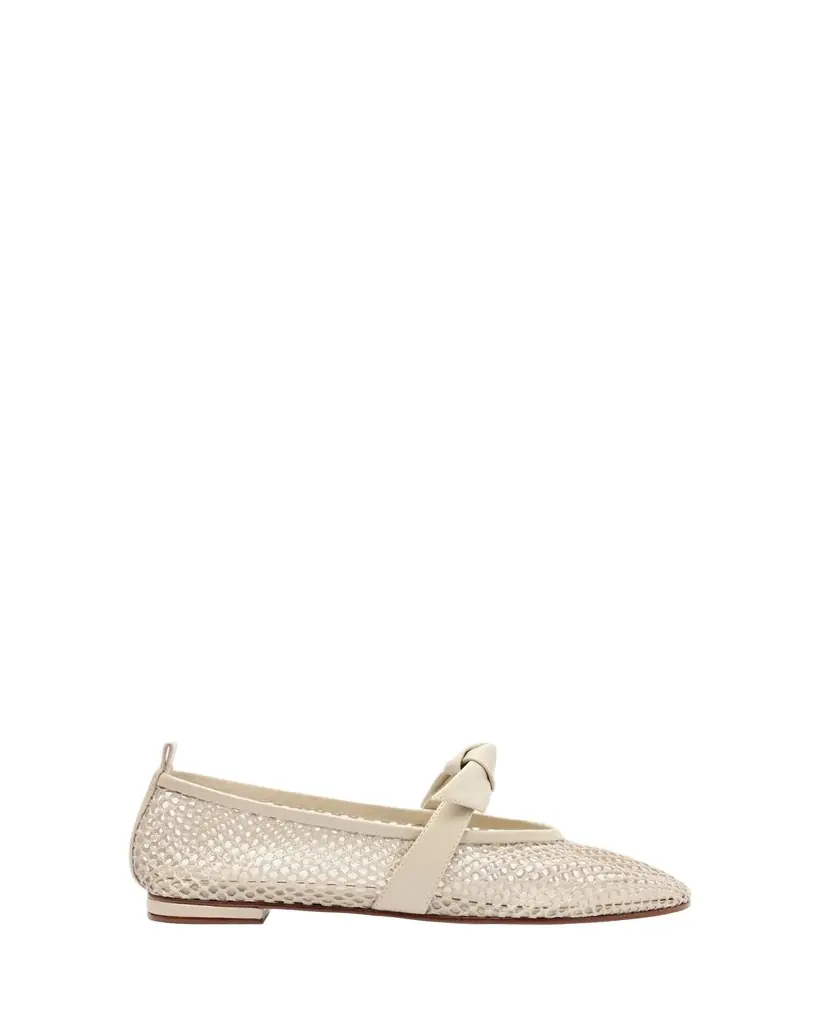 Alexandre Birman Clarita Bow Fishnet Ballerina Flats
