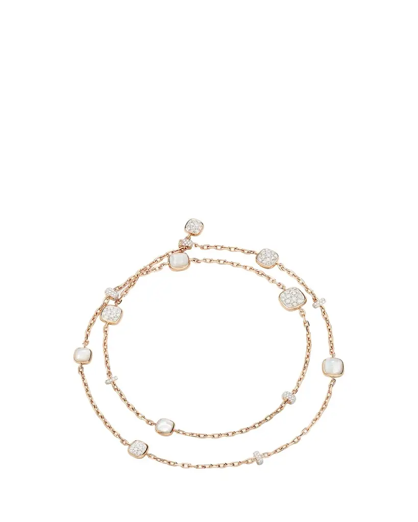 Pomellato Nudo 18K Rose Gold Diamond and Mother of Pearl Long Necklace