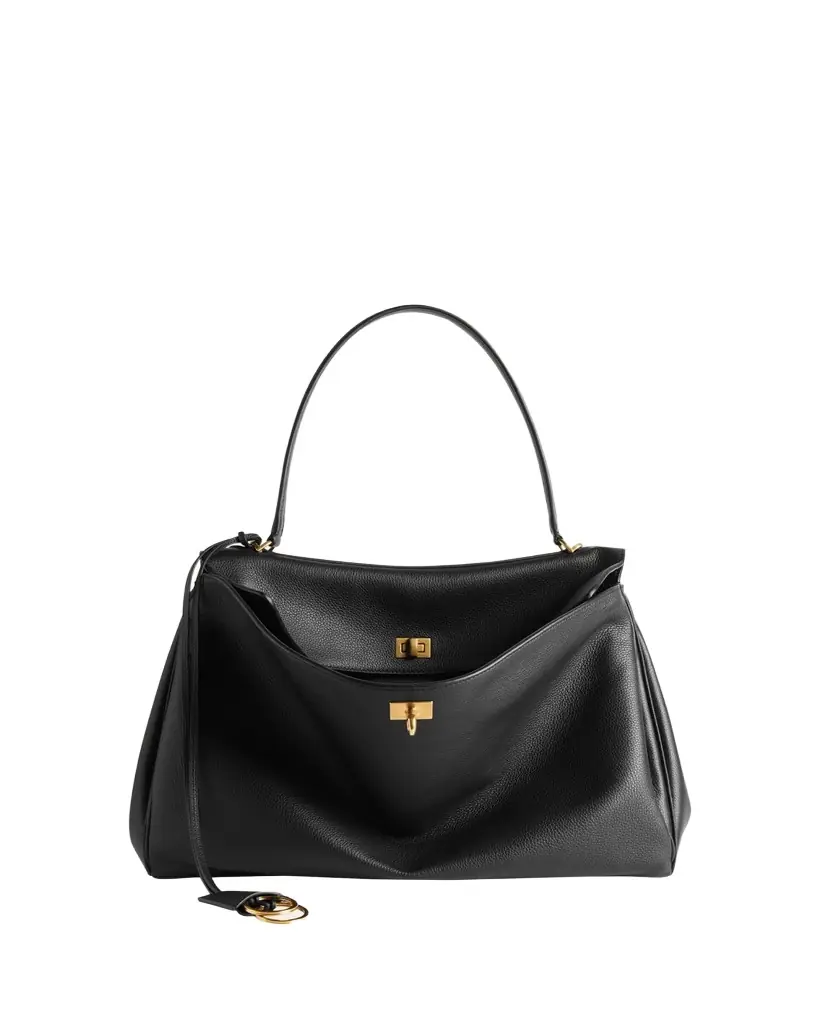 Balenciaga Rodeo Medium Grained Leather Top-Handle Bag