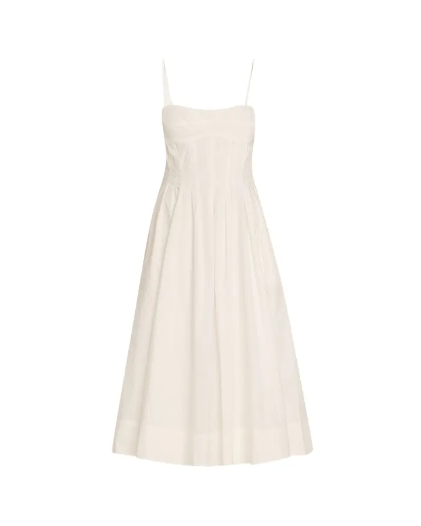 SIMKHAI Kittiya Sleeveless A-Line Midi Dress
