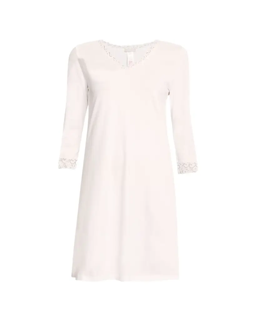 Hanro Moments Lace-Trim Cotton Nightgown