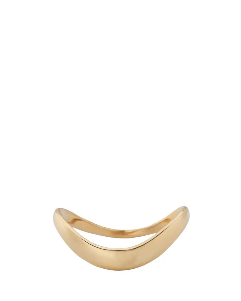Lana 14K Gold Skinny Curved Bubble Ring