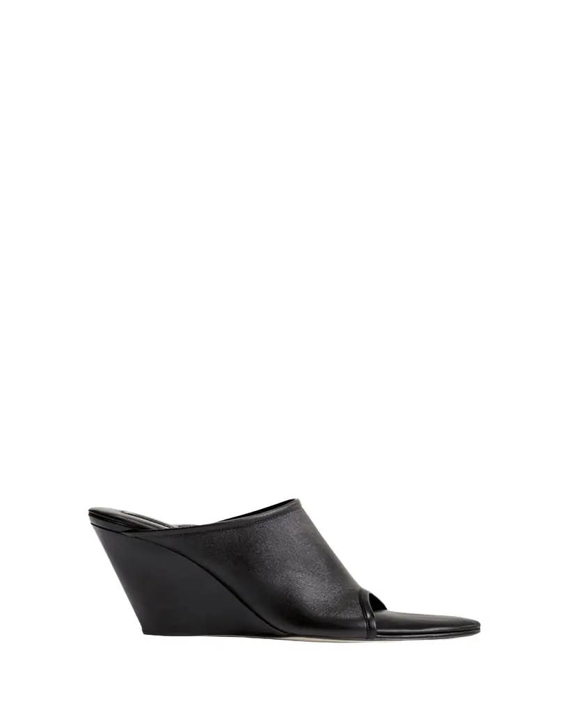 Christen Stretch Leather Wedge Slide Sandals
