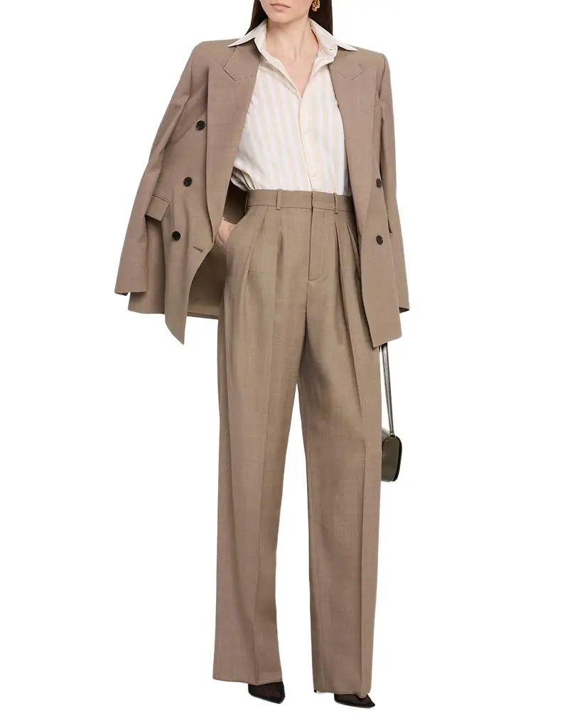 Saint Laurent Long-Sleeve Stripe Button-Down Blouse