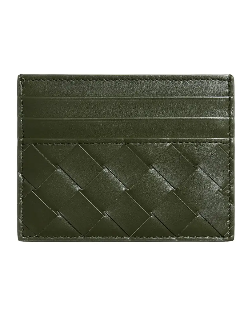 Bottega Veneta Men 's Intrecciato 15 Leather Card Holder