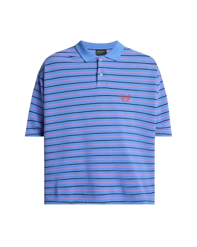 Balenciaga Men's Striped Pique Polo Shirt