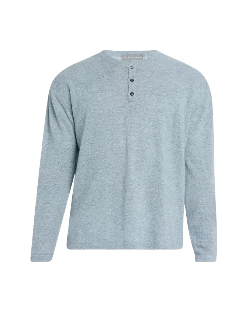 Bergdorf Goodman Men's Cashmere and Linen Henley Sweater