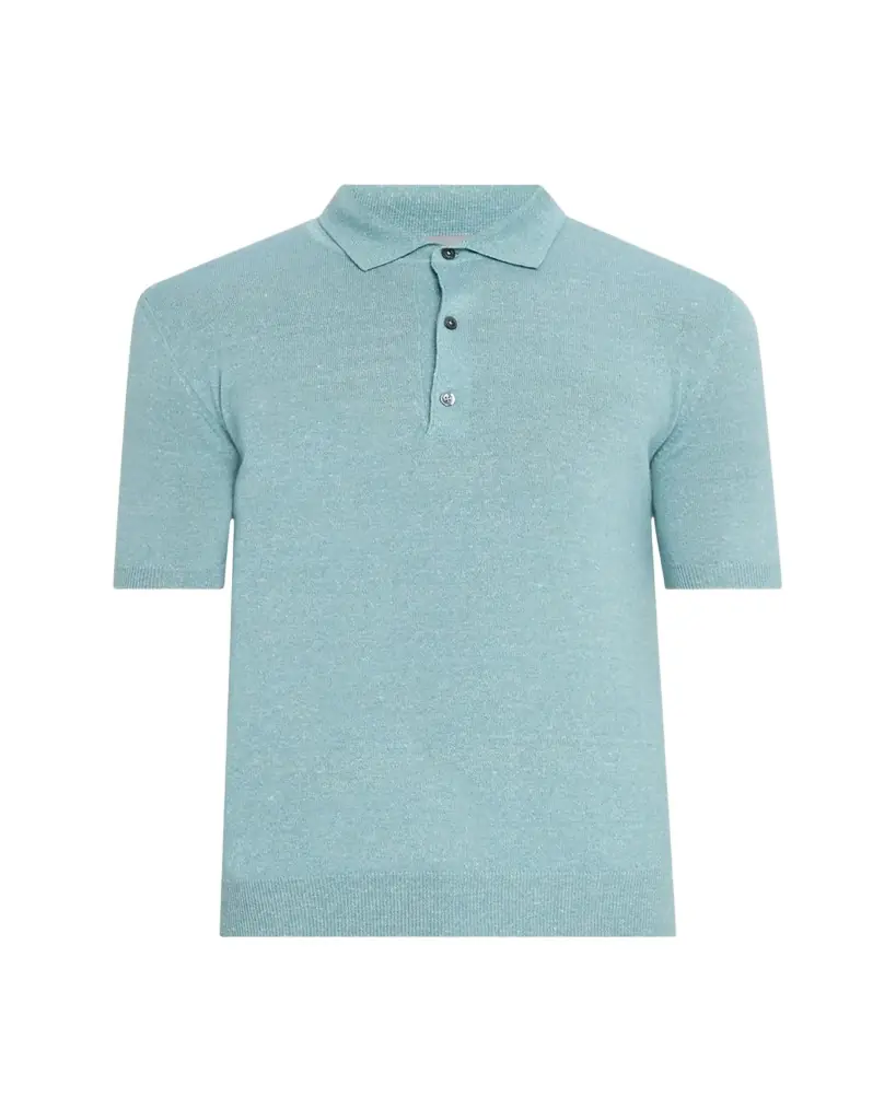 Bergdorf Goodman Men's Cashmere and Linen Short-Sleeve Polo Sweater