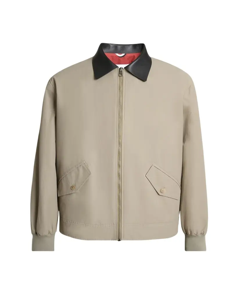 Givenchy Men's Harrington Jacket w/ Leather Coilar