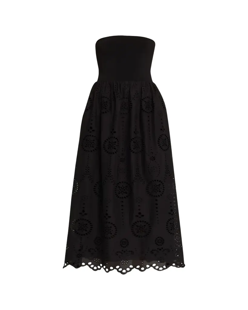 Matteau Strapless Knit Broderie Dress