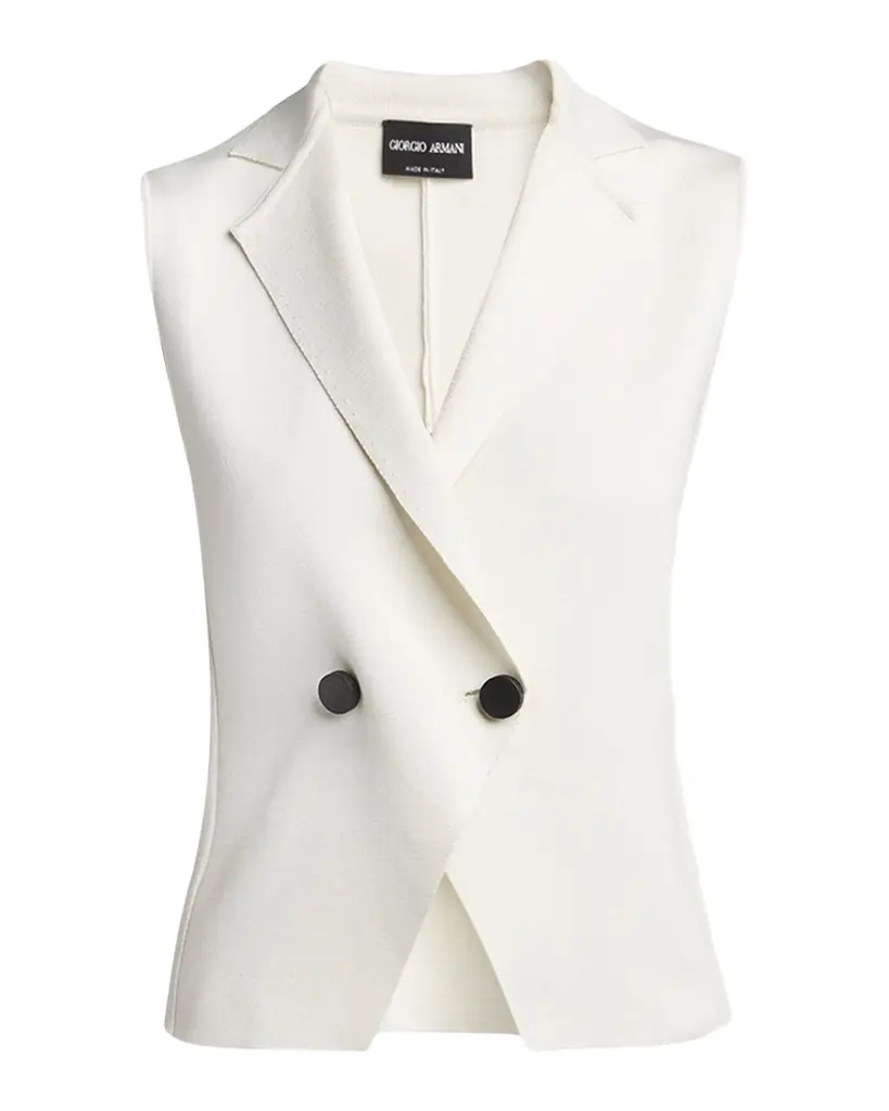 Giorgio Armani Silk Knit Single-Breasted Vest