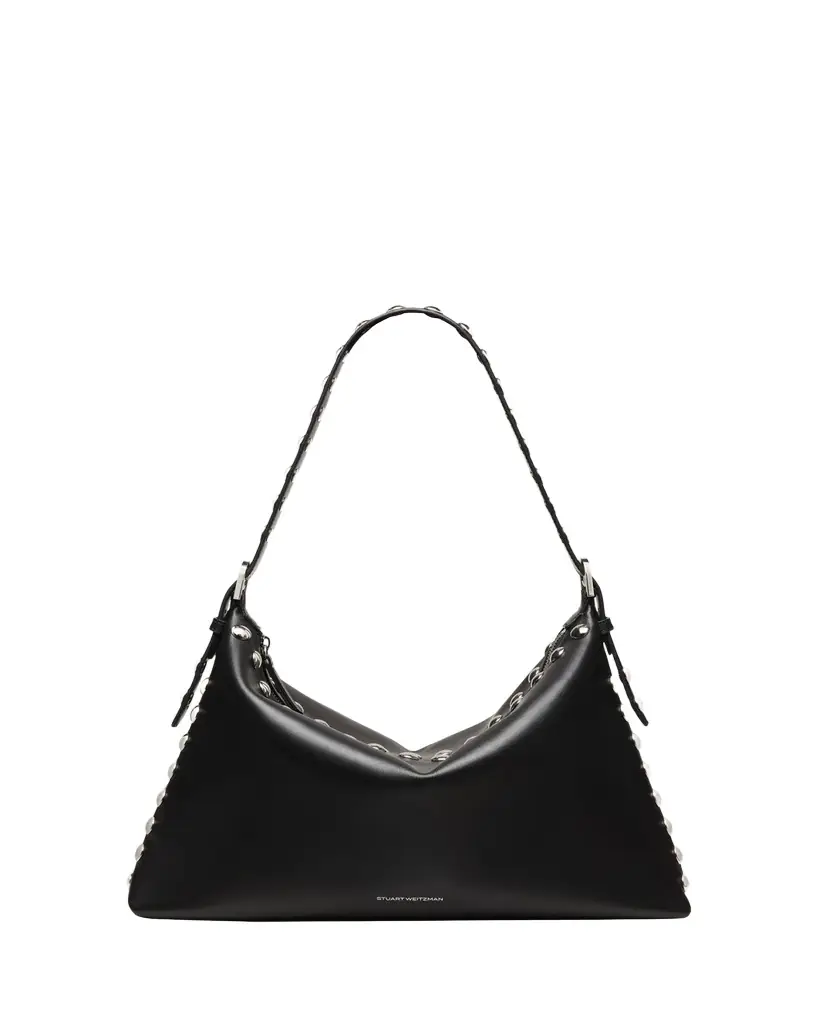 Stuart Weitzman Stuart Studded Leather Shoulder Bag