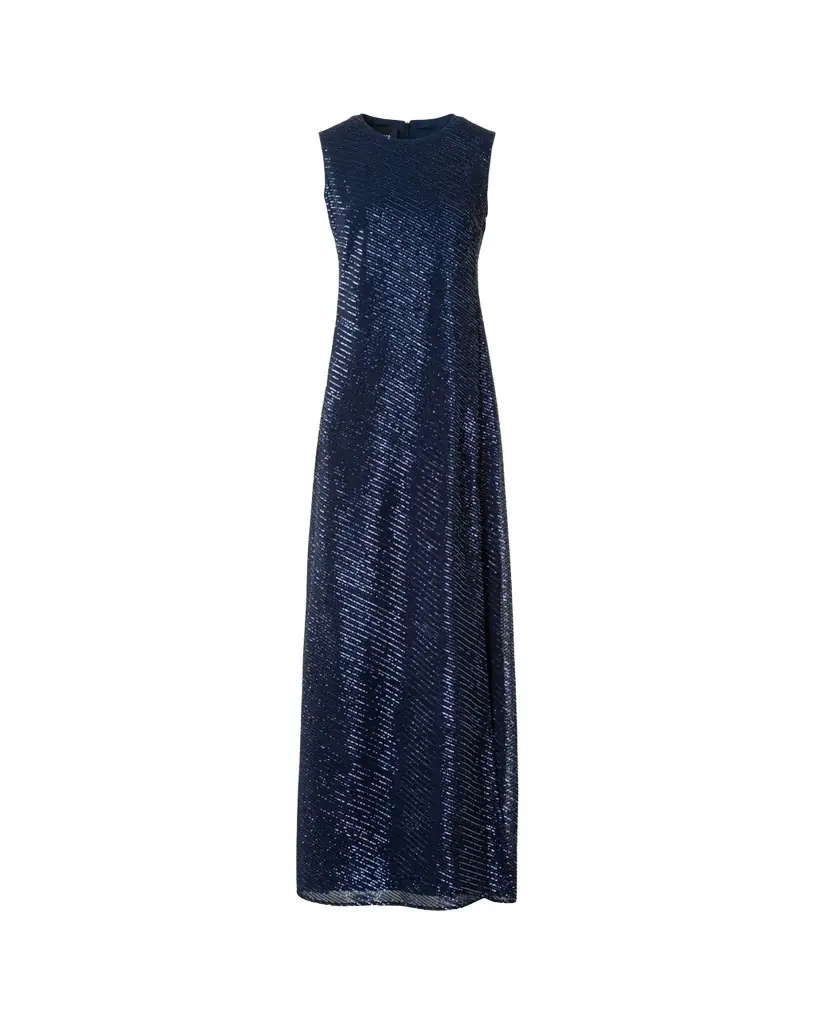 Akris Diagonal Sequined Georgette Gown