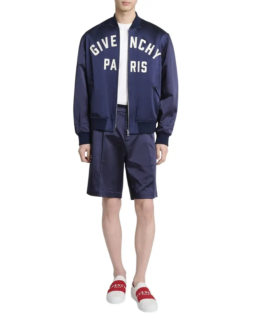 Givenchy Men's Satin Logo Bomber Jacket