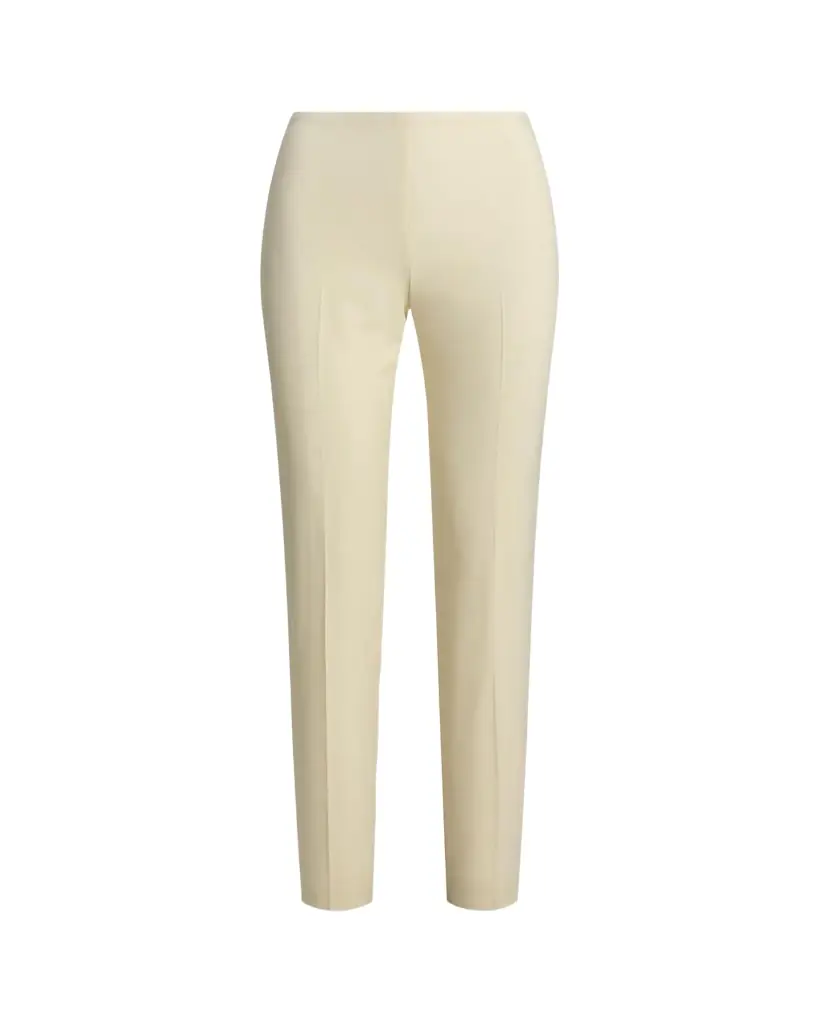Ralph Lauren Collection Annie Cream Crepe Slim-Leg Ankle Pants